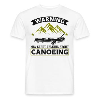 Canoe Canoeing Vintage Warning May - Men's T-Shirt - white - Front - AI Model Male 178 dark (178cm)