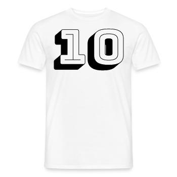 Trikotnummer - Zehn - Zahl - Männer T-Shirt - Weiß - Vorne - AI Model Male 178 dark (178cm)
