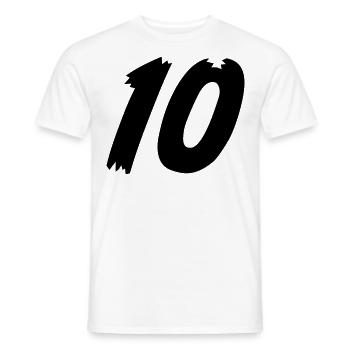 Number 10 - Men's T-Shirt - white - Front - AI Model Male 178 dark (178cm)