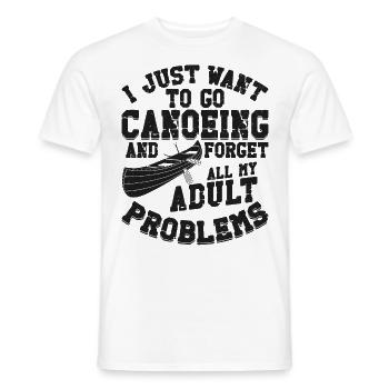Canoe Canoeing Vintage I Just Want - Männer T-Shirt - Weiß - Vorne - AI Model Male 178 dark (178cm)