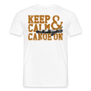 Canoe Canoeing Vintage Keep Calm - Men's T-Shirt - white - Front - AI Model Male 178 dark (178cm)