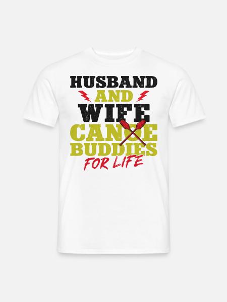 Canoe Canoeing Marriage Wedding - Männer T-Shirt - Weiß