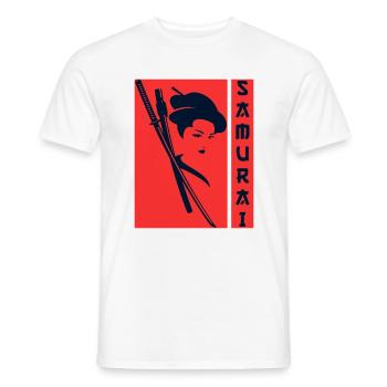 Samurai Woman Shirt - Männer T-Shirt - Weiß - Vorne - AI Model Male 178 dark (178cm)