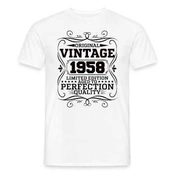 Vintage 1958 Original Limited Edition - Männer T-Shirt - Weiß - Vorne - AI Model Male 178 dark (178cm)