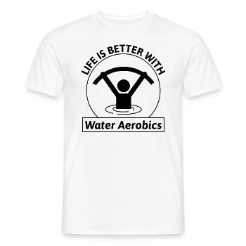 Water aerobics Aquatic fitness Aqua Exercise - Men's T-Shirt - white - Front - AI Model Male 178 dark (178cm)