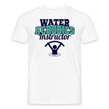 Water Aerobics Instructor Aquatic fitness Trainer - Men's T-Shirt - white - Front - AI Model Male 178 dark (178cm)