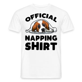 Official Sleeping Shirt St. Bernard - Men's T-Shirt - white - Front - AI Model Male 178 dark (178cm)