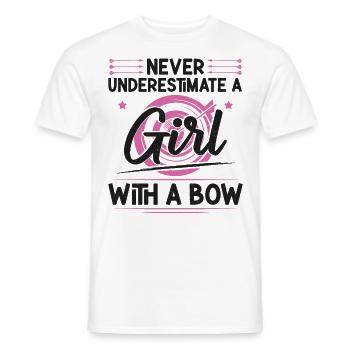 Archery Bow Archer Girl Never - Men's T-Shirt - white - Front - AI Model Male 178 dark (178cm)