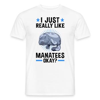 Ich mag Seekühe Meeressäuger Seekuh - Männer T-Shirt - Weiß - Vorne - AI Model Male 178 dark (178cm)