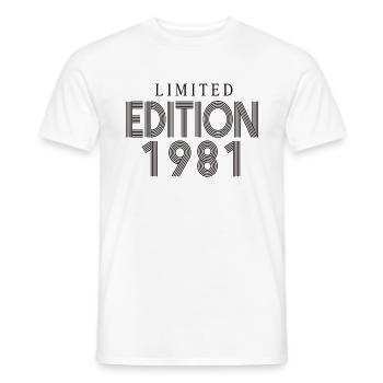 Édition limitée 1981 - T-shirt homme - blanc - Devant - AI Model Male 178 dark (178cm)