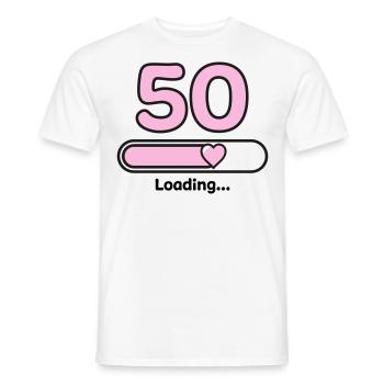 50 Jahre - Männer T-Shirt - Weiß - Vorne - AI Model Male 178 dark (178cm)