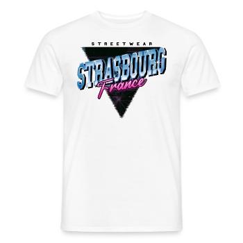 Straßburg Frankreich Stadt Skyline Vintage Retro - Männer T-Shirt - Weiß - Vorne - AI Model Male 178 dark (178cm)