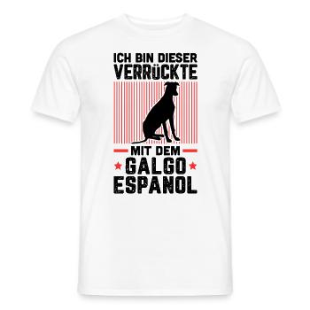 Ich bin der Verrückte mit dem Galgo Espanol - Männer T-Shirt - Weiß - Vorne - AI Model Male 178 dark (178cm)