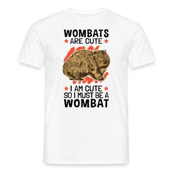 Also bin ich ein Wombat Beuteltier - Männer T-Shirt - Weiß - Vorne - AI Model Male 178 dark (178cm)
