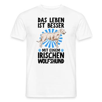 Das Leben ist besser mit Irischer Wolfshund - Männer T-Shirt - Weiß - Vorne - AI Model Male 178 dark (178cm)