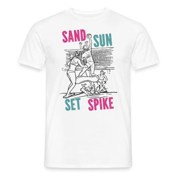 Volleyball Player Team Sand Sun - Men's T-Shirt - white - Front - AI Model Male 178 dark (178cm)