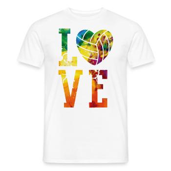 Aquarelle de l’équipe de volley-ball - T-shirt homme - blanc - Devant - AI Model Male 178 dark (178cm)