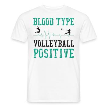Volleyball Player Team Blood Type - Men's T-Shirt - white - Front - AI Model Male 178 dark (178cm)