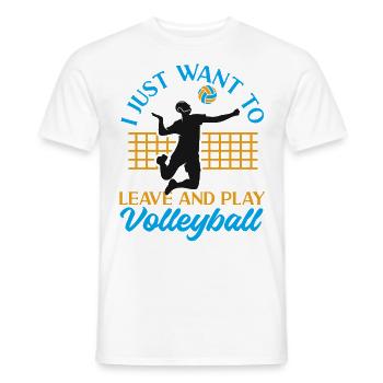 Équipe de volley-ball que je veux juste - T-shirt homme - blanc - Devant - AI Model Male 178 dark (178cm)