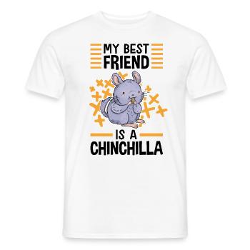 Chinchilla my best friend rodent woolly mouse - Men's T-Shirt - white - Front - AI Model Male 178 dark (178cm)