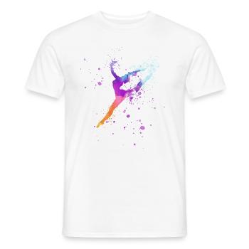 danse, ballerine, colorée, aqaurell, colorée - T-shirt homme - blanc - Devant - AI Model Male 178 dark (178cm)