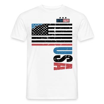 USA Retro Style - Men's T-Shirt - white - Front - AI Model Male 178 dark (178cm)