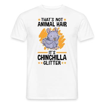 This is Chinchilla Glitter Woolly Mouse Rodent - Men's T-Shirt - white - Front - AI Model Male 178 dark (178cm)