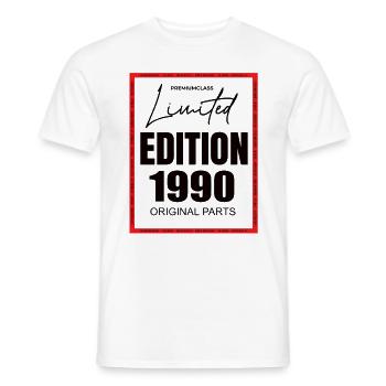Édition limitée 1990 - T-shirt homme - blanc - Devant - AI Model Male 178 dark (178cm)