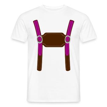 Lederhose Tracht personalize Wiesn - Men's T-Shirt - white - Front - AI Model Male 178 dark (178cm)