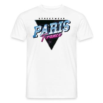 Paris France City Skyline Vintage Rétro - T-shirt homme - blanc - Devant - AI Model Male 178 dark (178cm)