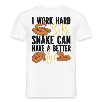 Snake Serpent I Worked Hard So My - Männer T-Shirt - Weiß - Vorne - AI Model Male 178 dark (178cm)
