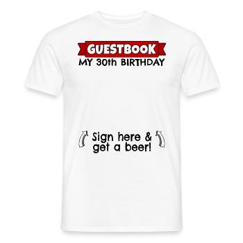 30. Geburtstag Gästebuch 30 Jahre alt 30er 30ter - Männer T-Shirt - Weiß - Vorne - AI Model Male 178 dark (178cm)