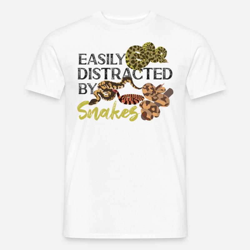 Snake Serpent Easily Distracted By - Männer T-Shirt - Weiß