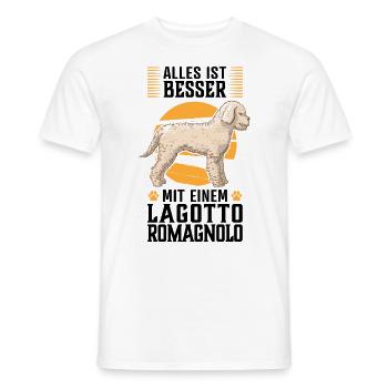 Alles ist besser mit Lagotto Romagnolo Wasserhund - Männer T-Shirt - Weiß - Vorne - AI Model Male 178 dark (178cm)