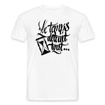 Le temps détruit tout .. - T-shirt homme - blanc - Devant - AI Model Male 178 dark (178cm)