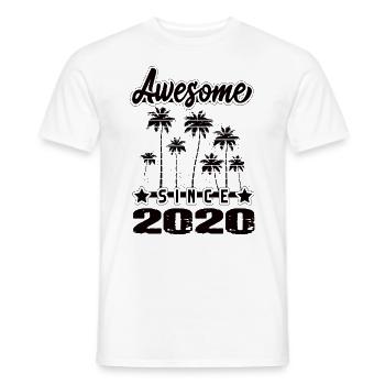 Génial depuis 2020 - T-shirt homme - blanc - Devant - AI Model Male 178 dark (178cm)