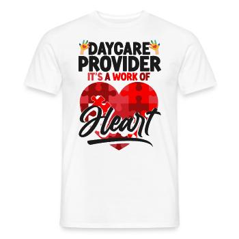 Fournisseur de services de garde d’enfants Enseignant - T-shirt homme - blanc - Devant - AI Model Male 178 dark (178cm)