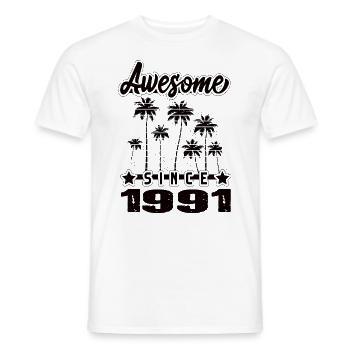 Awesome Since 1991 - Men's T-Shirt - white - Front - AI Model Male 178 dark (178cm)