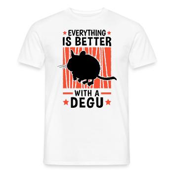 Everything is better with Degus Ordinary Degu - Men's T-Shirt - white - Front - AI Model Male 178 dark (178cm)