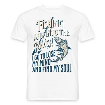 ANGELN UND MEINE SEELE FINDEN - Männer T-Shirt - Weiß - Vorne - AI Model Male 178 dark (178cm)