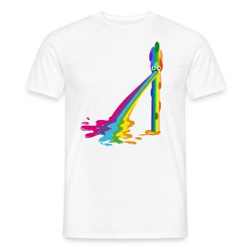 spargel, regenbogen,kotzender spargel, bunt - Männer T-Shirt - Weiß - Vorne - AI Model Male 178 dark (178cm)