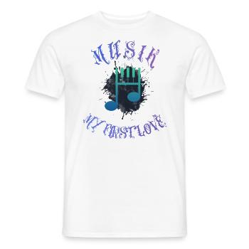 SGN 07 01 2022 1656710041543 Musik my first Love - Männer T-Shirt - Weiß - Vorne - AI Model Male 178 dark (178cm)