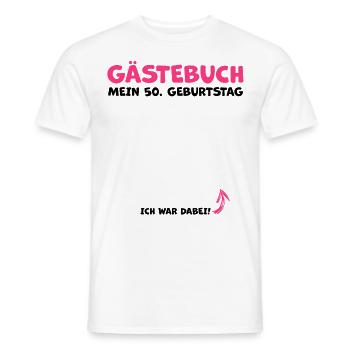 50 Jahre Geburtstag Gästebuch Geburtstagsfeier - Männer T-Shirt - Weiß - Vorne - AI Model Male 178 dark (178cm)