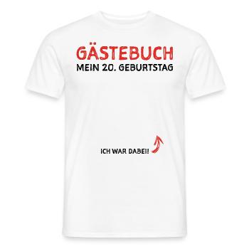 20 Jahre Gästebuch Glückwunsch Gratulieren - Männer T-Shirt - Weiß - Vorne - AI Model Male 178 dark (178cm)