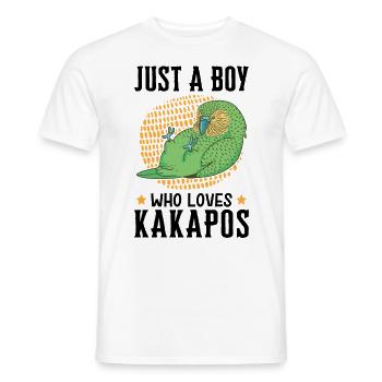 Only a boy who loves Kakapos loves Kakapo - Men's T-Shirt - white - Front - AI Model Male 178 dark (178cm)