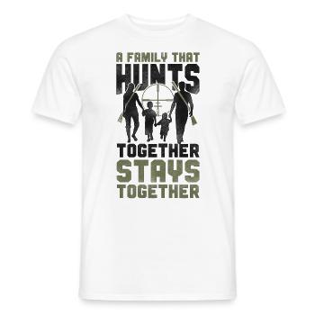 Buck Deer Hunting Hunter Family - Men's T-Shirt - white - Front - AI Model Male 178 dark (178cm)