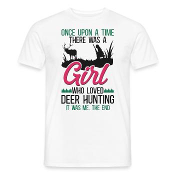 Buck Deer Chasse Hunter Girl - T-shirt homme - blanc - Devant - AI Model Male 178 dark (178cm)