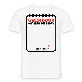 18th birthday 18 years guestbook guest list - Men's T-Shirt - white - Front - AI Model Male 178 dark (178cm)