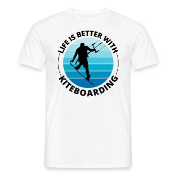 Kitesurfing Kitesurf Kiteboarding Kiteboarder - T-shirt homme - blanc - Devant - AI Model Male 178 dark (178cm)
