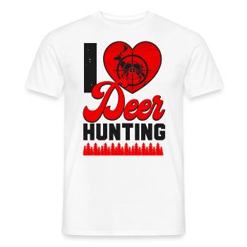 Buck Deer Hunting Hunter Heart - Men's T-Shirt - white - Front - AI Model Male 178 dark (178cm)